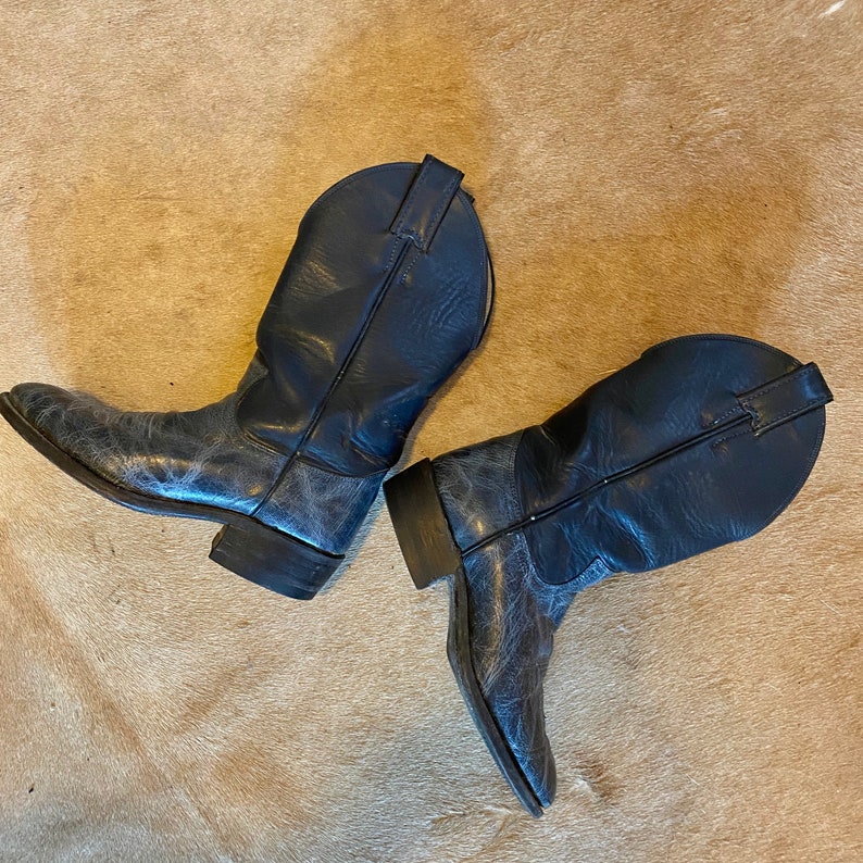 Vintage Navy Blue Cowboy Boots