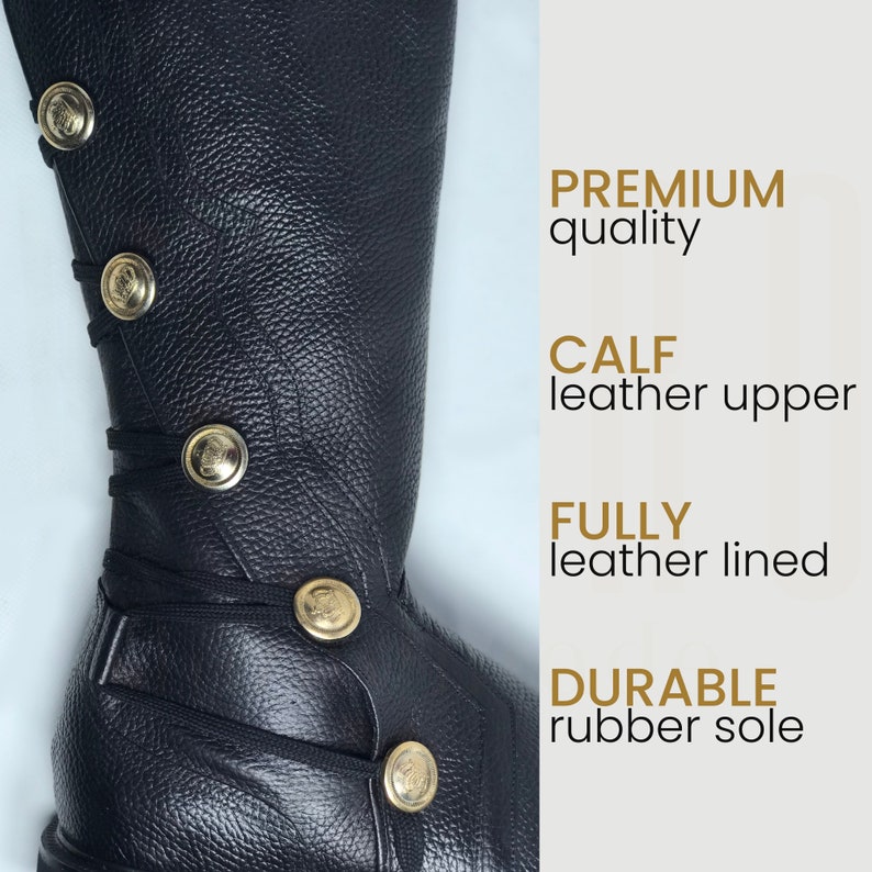 Leather Renaissance Boots for Men Comfortable Men Cosplay