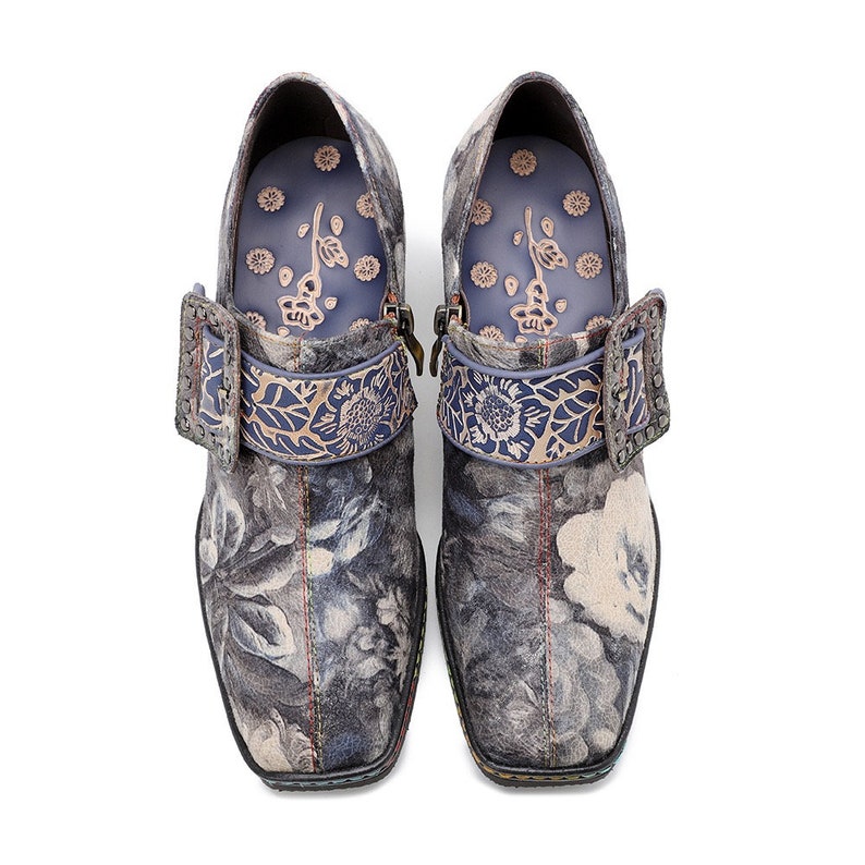 Chunky Heel Ankle Boots Women Leather Bootsvintage Women
