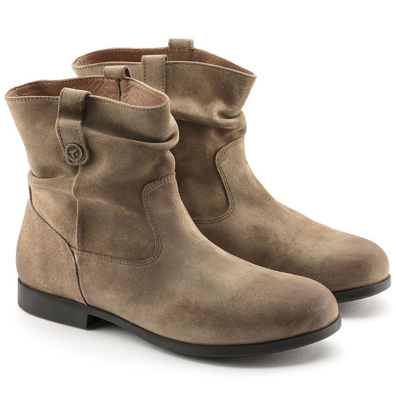 New Birkenstock Sarnia Taupe Suede Leather Regular Width