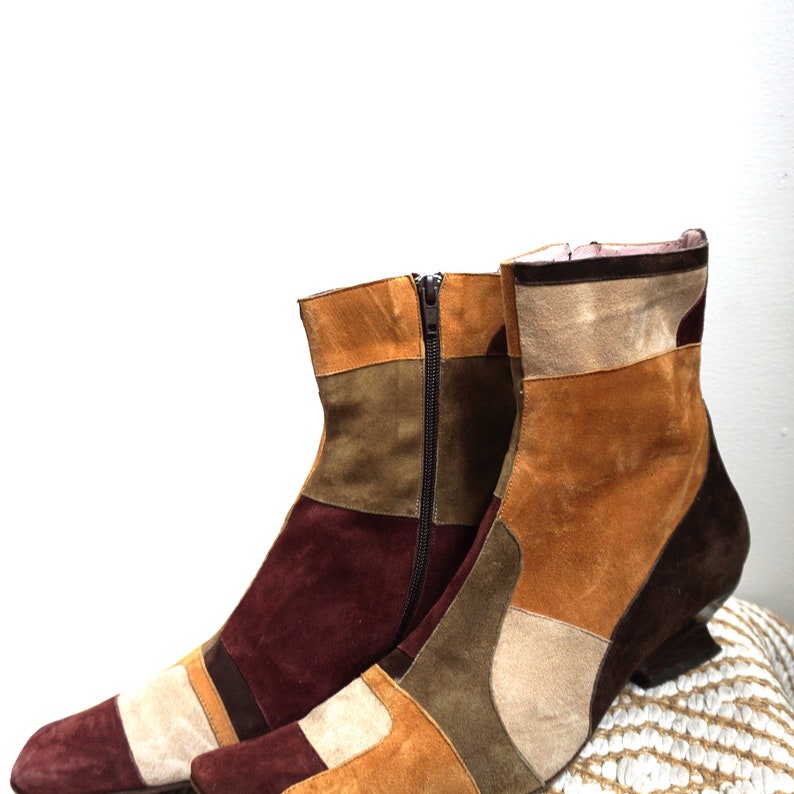 Vintage Brown Suede Leather Boots / EUR 40 US 9 UK 7 / Shoes