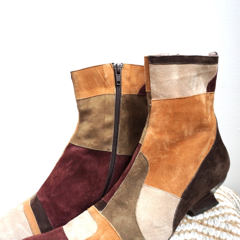 Vintage Brown Suede Leather Boots / EUR 40 US 9 UK 7 / Shoes