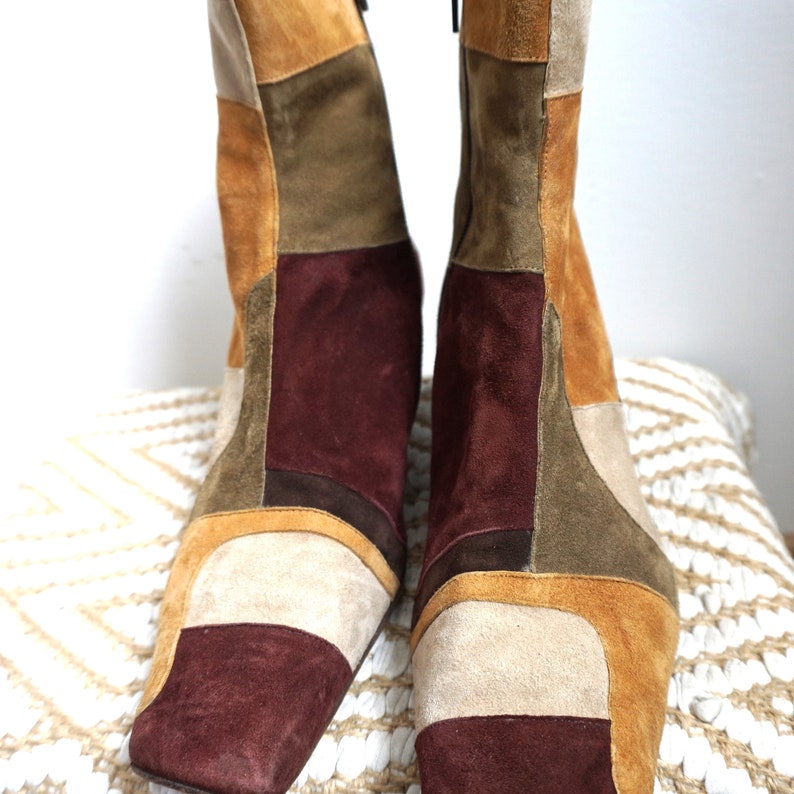 Vintage Brown Suede Leather Boots / EUR 40 US 9 UK 7 / Shoes