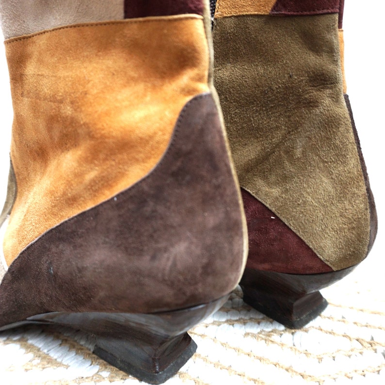 Vintage Brown Suede Leather Boots / EUR 40 US 9 UK 7 / Shoes