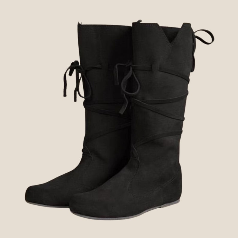 Medieval Long Boots Renaissance Pirate Boots Larp Shoes PU