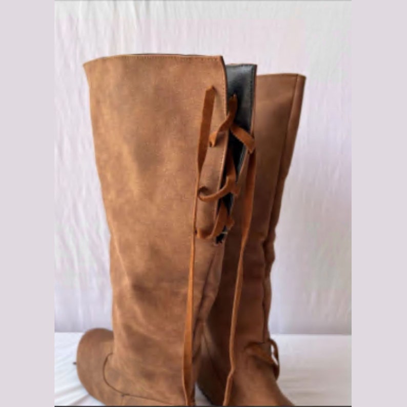 Medieval Long Boots Renaissance Pirate Boots Larp Shoes PU