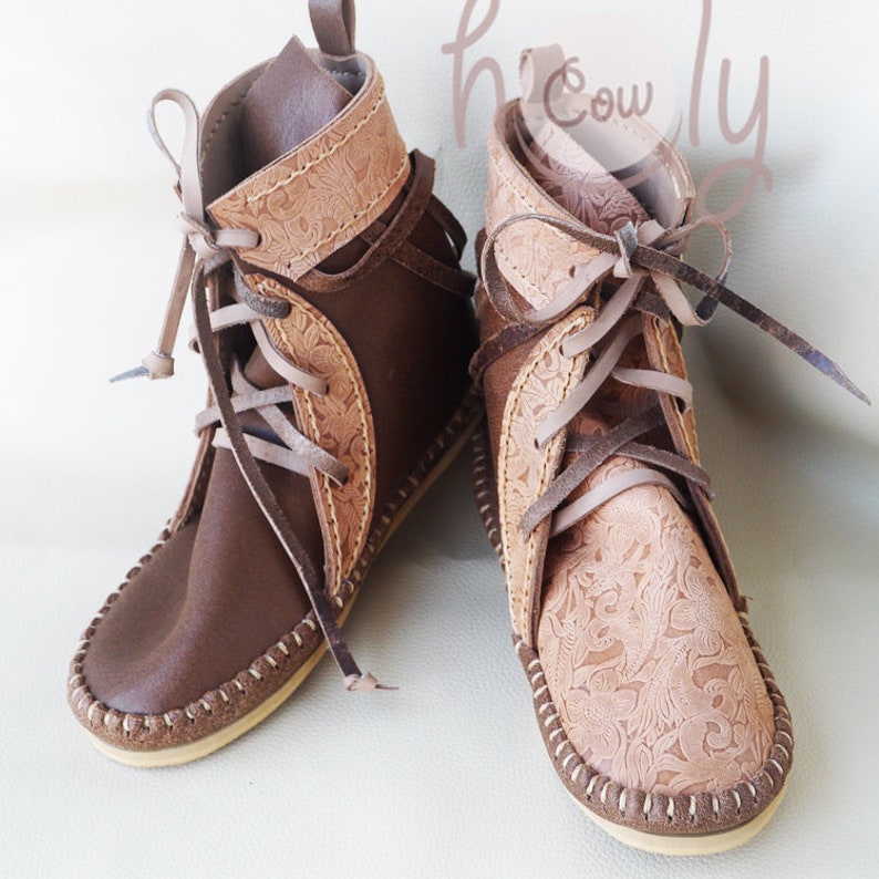 Brown Leather Moccasins Leather Boots Mens Moccasins Womens