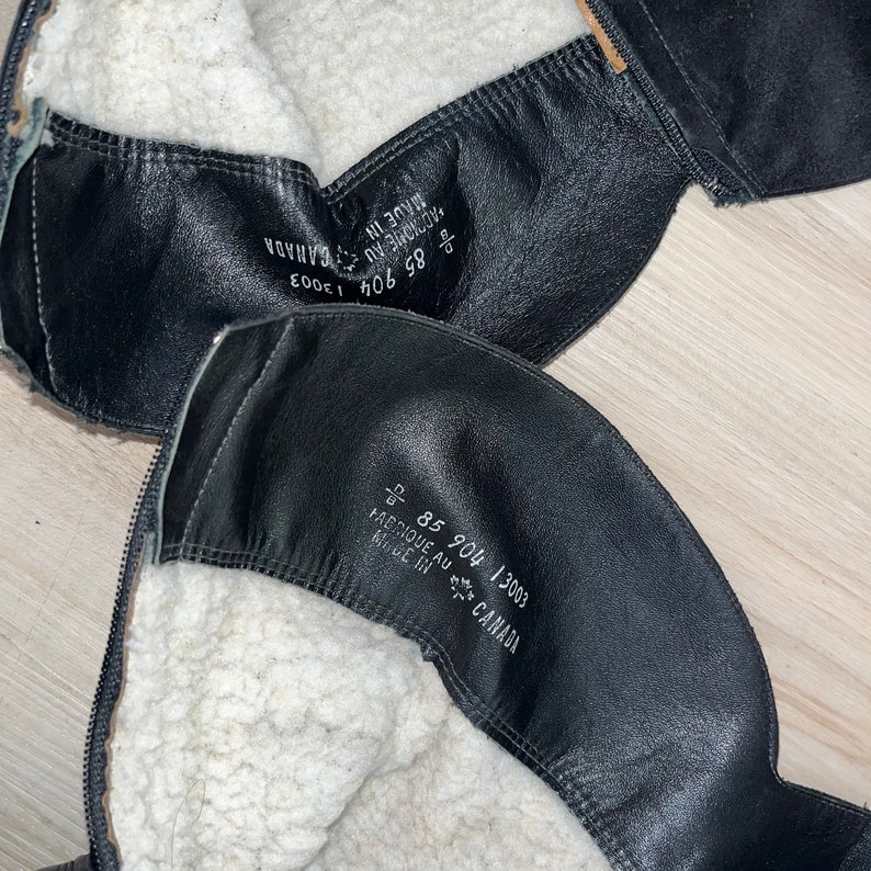 Vintage Black Velvet and Leather Heeled Boots 9