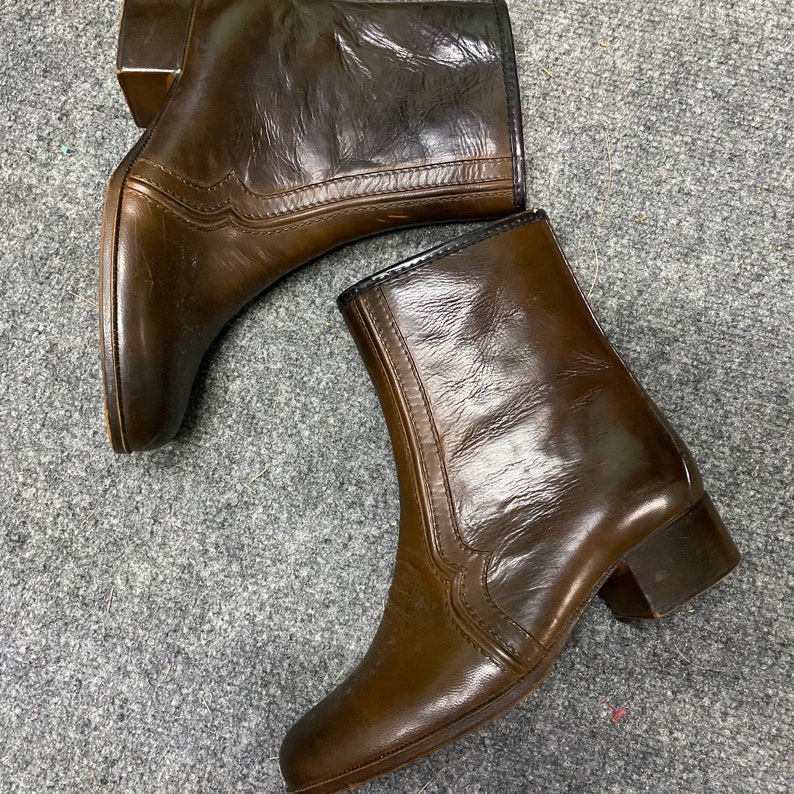 1970s Brown Leather Fleece Lined Boots
