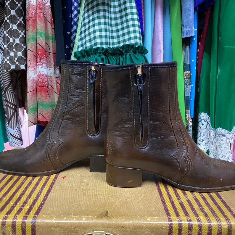 1970s Brown Leather Fleece Lined Boots