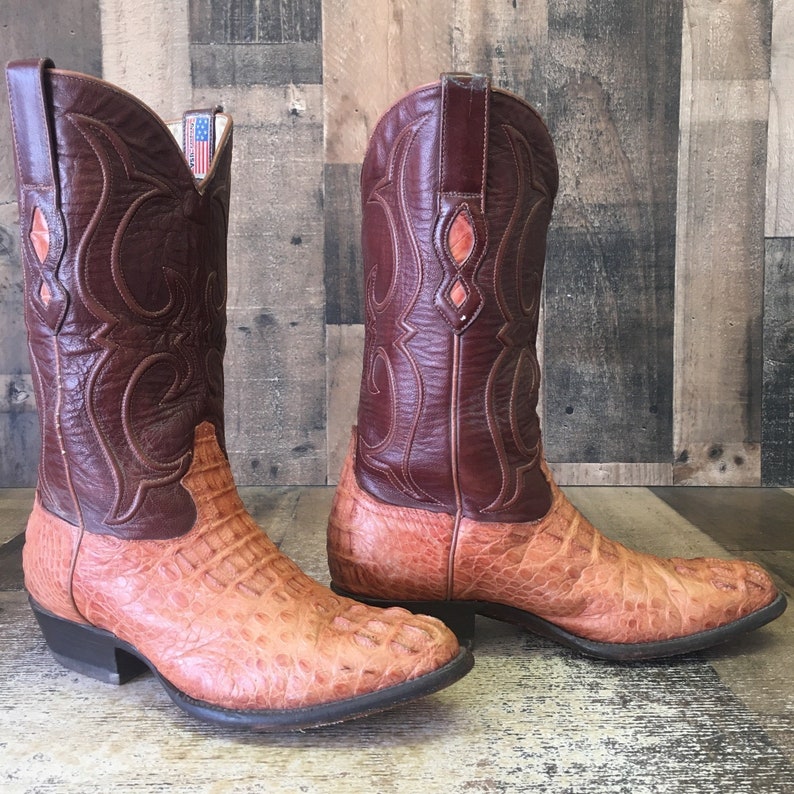 Los Altos Vtg Caiman Cowboy Boots Mens 7 EE