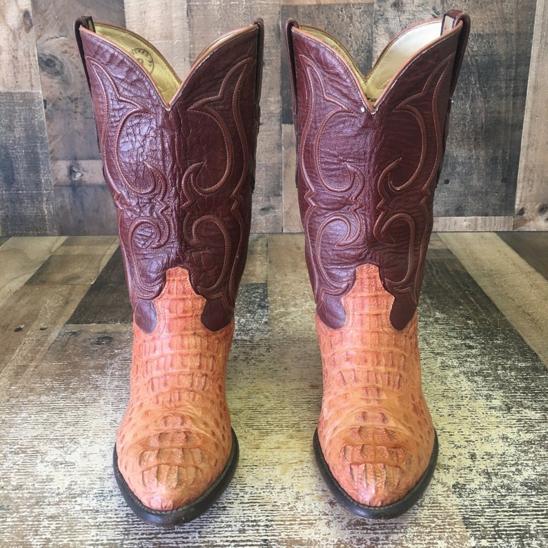 Los Altos Vtg Caiman Cowboy Boots Mens 7 EE