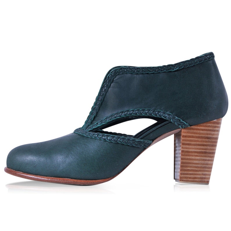 SPIRIT WALKER. Green Boots / Leather Booties / Women Shoes /