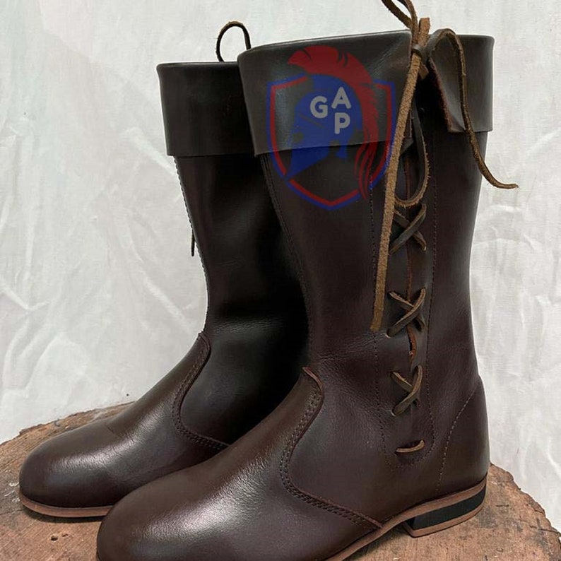 Medieval Leather Boot Re-enactment Shoes Medieval Boots US