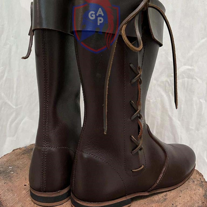 Medieval Leather Boot Re-enactment Shoes Medieval Boots US
