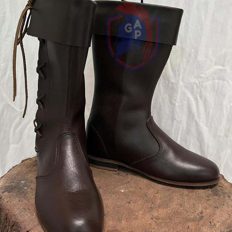 Medieval Leather Boot Re-enactment Shoes Medieval Boots US