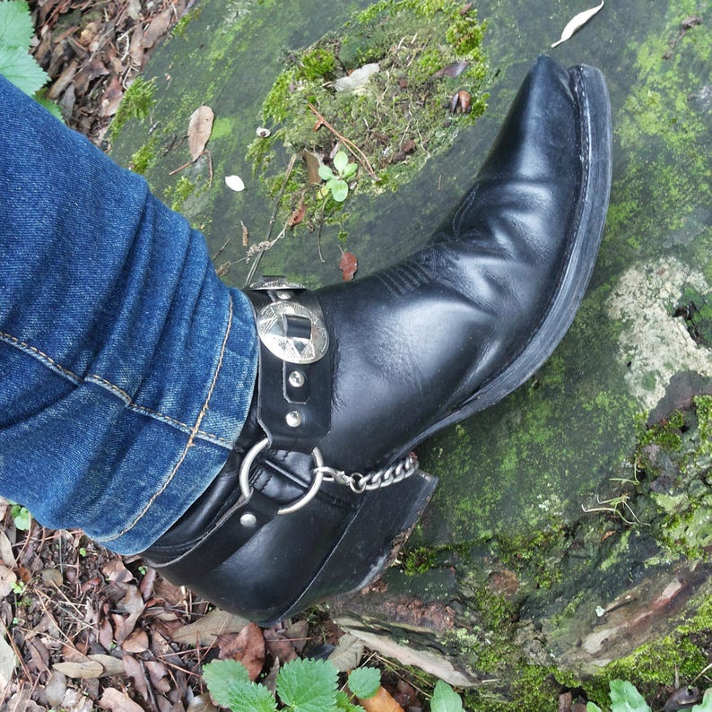 Concho Boot Straps Cowboy Boots Harness Leather Bootstraps