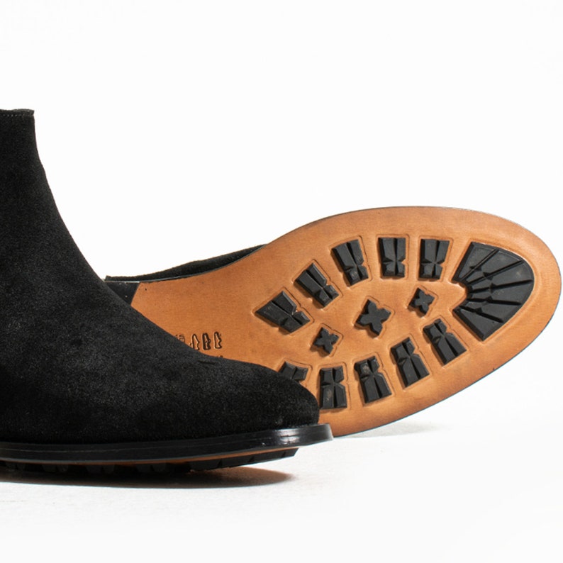 Black Chelsea Men Boots Suede Leather Boots Men Classic