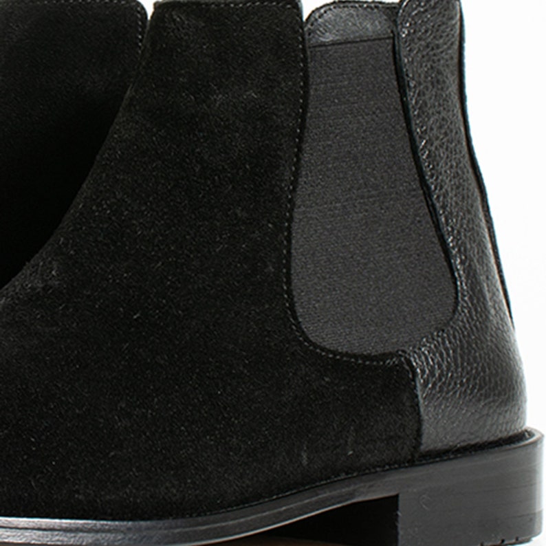 Black Chelsea Men Boots Suede Leather Boots Men Classic