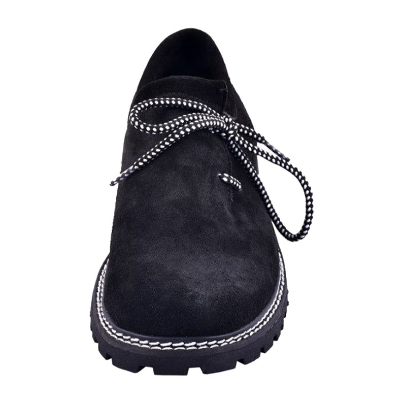 Bavarian Men's Suede Leather Shoes Black Authentic