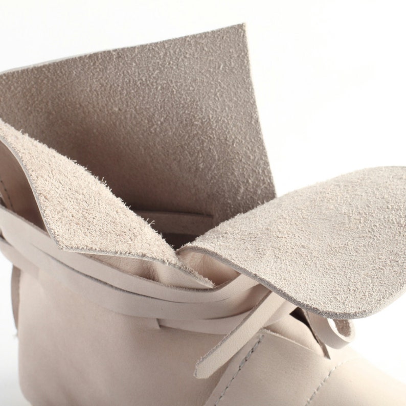 Gift Real Leather White Summer Boots Light Cattle Leather