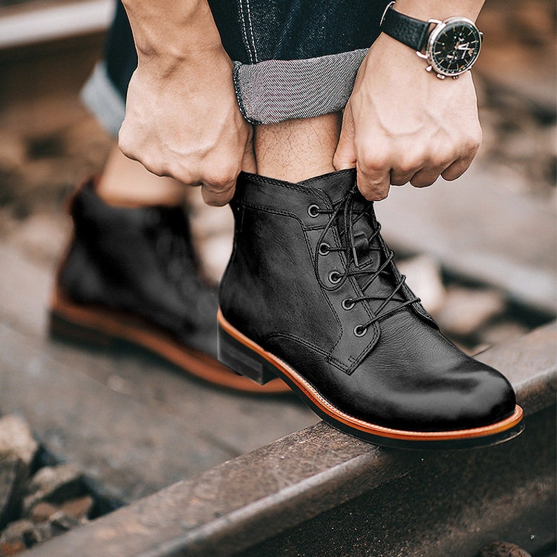 Men Shoes Military Plus Size Workwear Men's Boots Retro