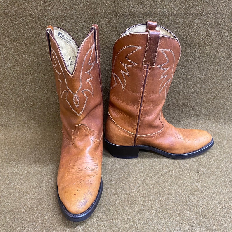 Durango Cowboy Rancher Farmer Stitching Brown Leather Boots