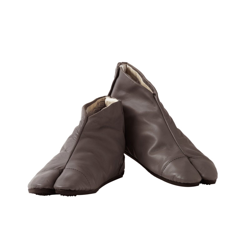 Leather Tabi Ankle Boots Hallux Valgus Correction Bare Foot