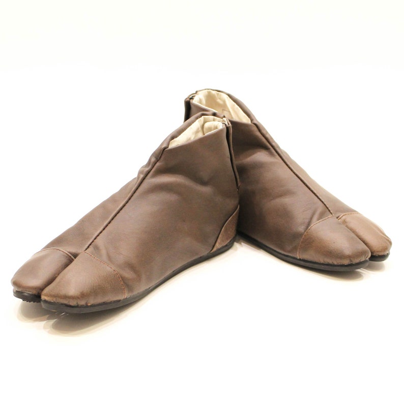 Leather Tabi Ankle Boots Hallux Valgus Correction Bare Foot