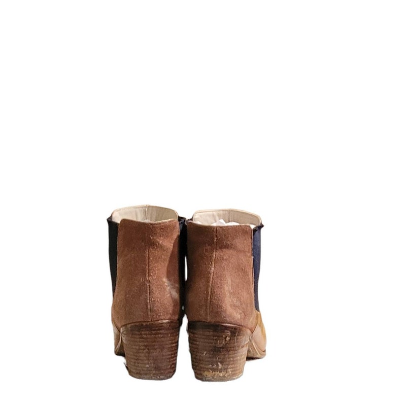 Boden Vintage Leather/suede Elastic Ankle Boots Stretch Pull