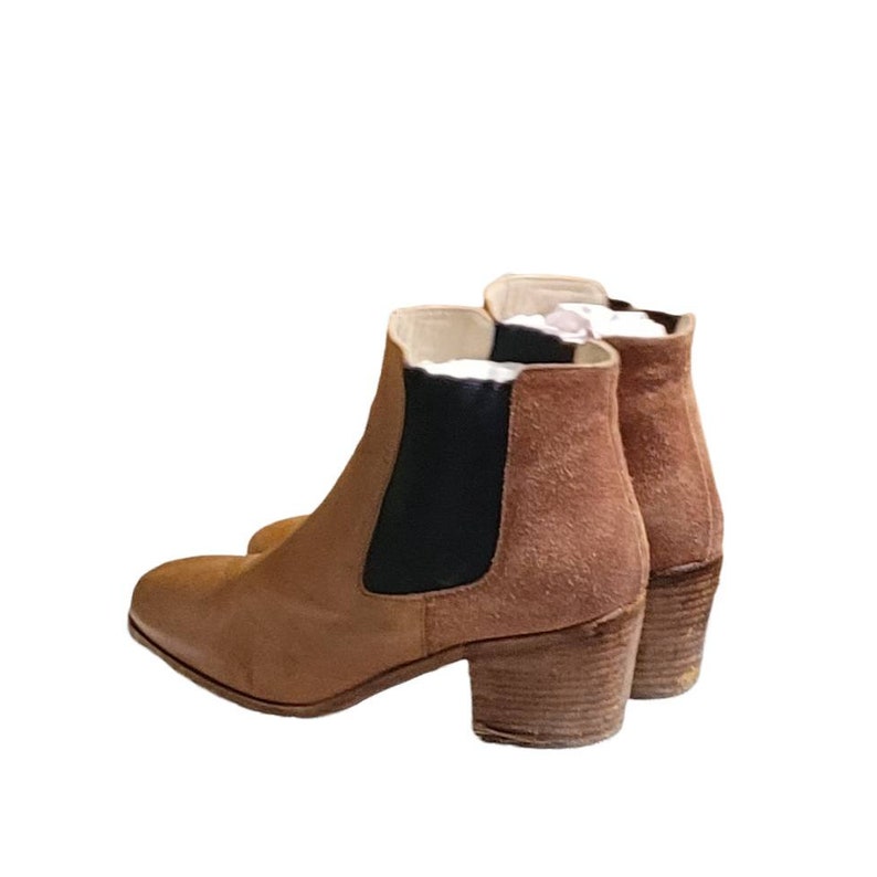 Boden Vintage Leather/suede Elastic Ankle Boots Stretch Pull