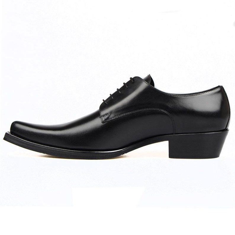 Footcourt Black Texas Shoes for Men Genuine Leather Lace up
