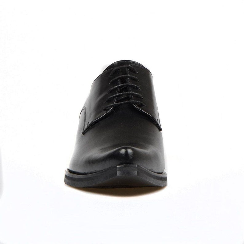 Footcourt Black Texas Shoes for Men Genuine Leather Lace up