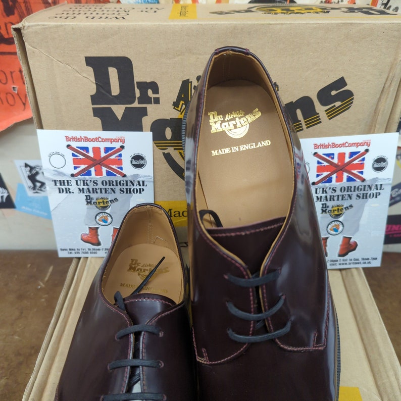 Dr Martens 1461 Burgundy Hi Shine Made in England Size 11