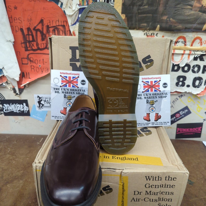 Dr Martens 1461 Burgundy Hi Shine Made in England Size 11