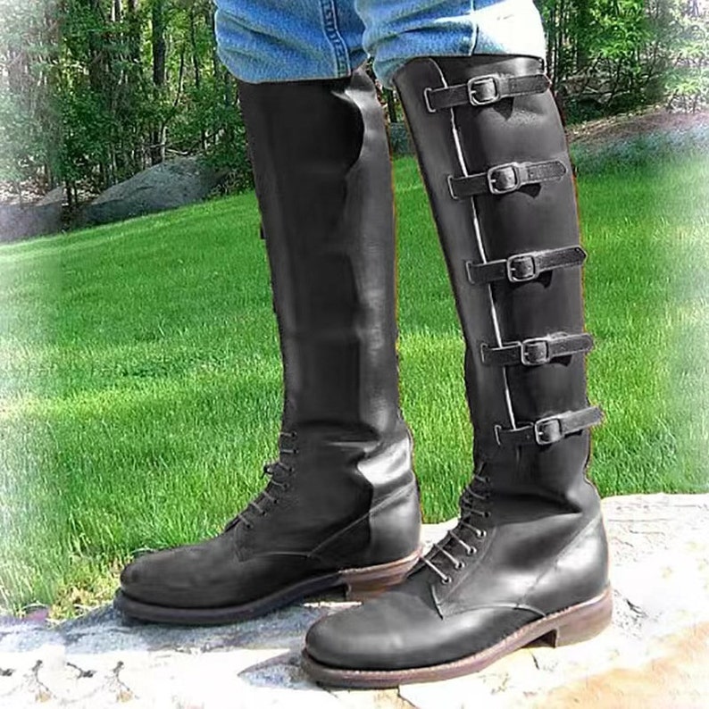 Mens Medieval Halloween Boots Renaissance Viking Boots Gothic