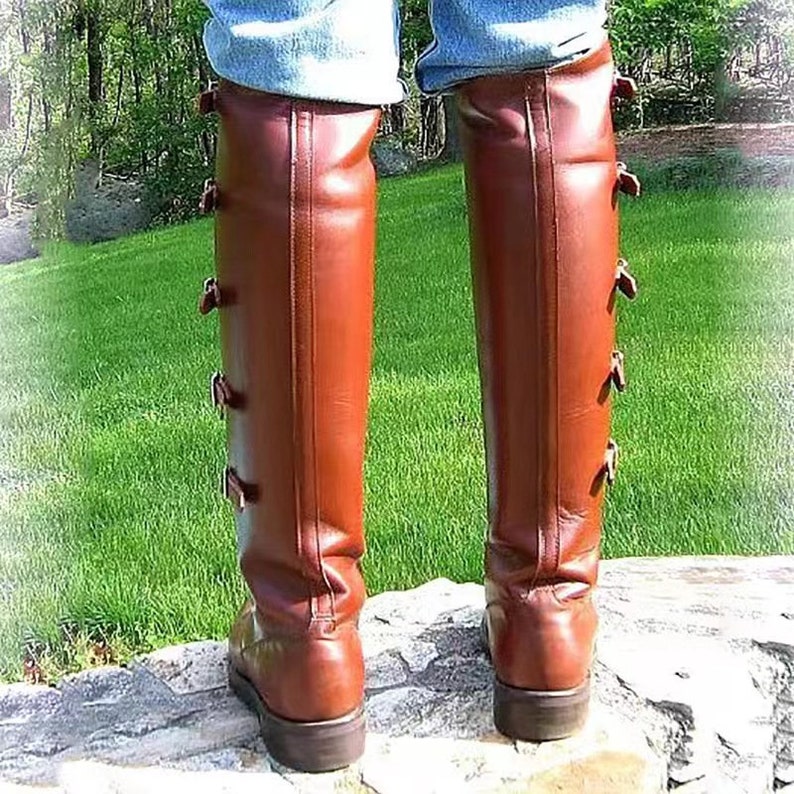 Mens Medieval Halloween Boots Renaissance Viking Boots Gothic
