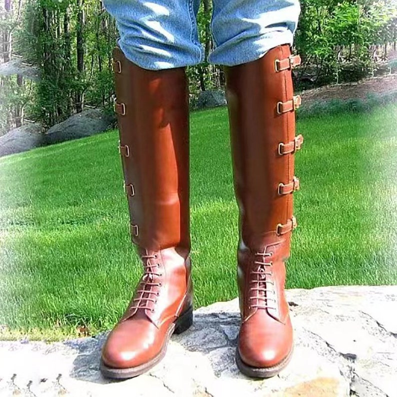 Mens Medieval Halloween Boots Renaissance Viking Boots Gothic