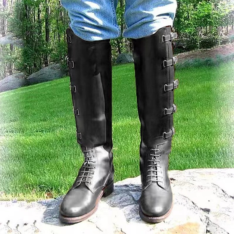 Mens Medieval Halloween Boots Renaissance Viking Boots Gothic