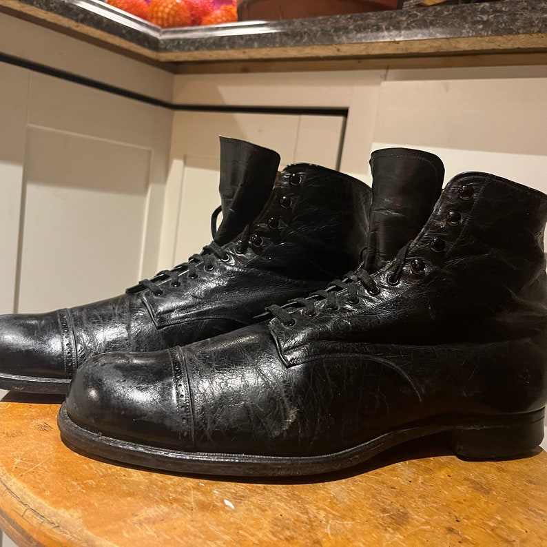 Kangaroo Leather Work or Formal Ankle High Edwardian Boots