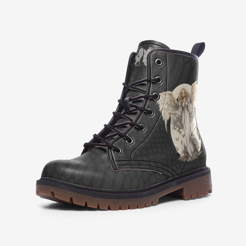 Angel and Demon Boots Custom Boots Combat Boots Vegan