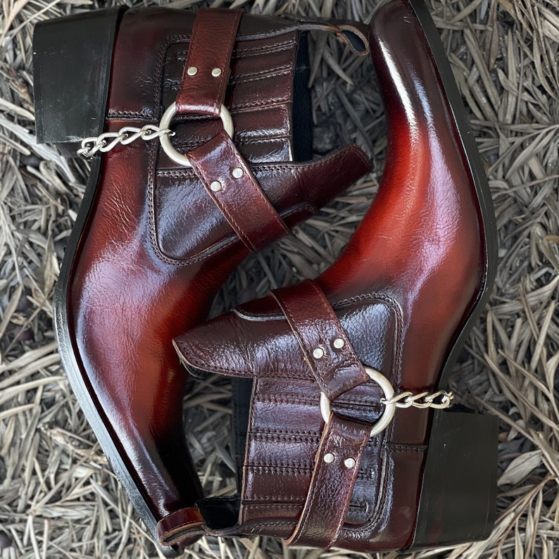 New Pure Handmade Men's Burgundy Color Cow Boy Genuine