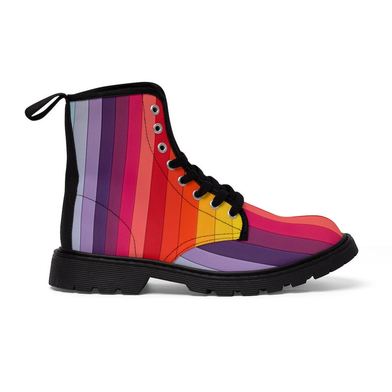 Pastel Rainbow Men's Canvas Boots