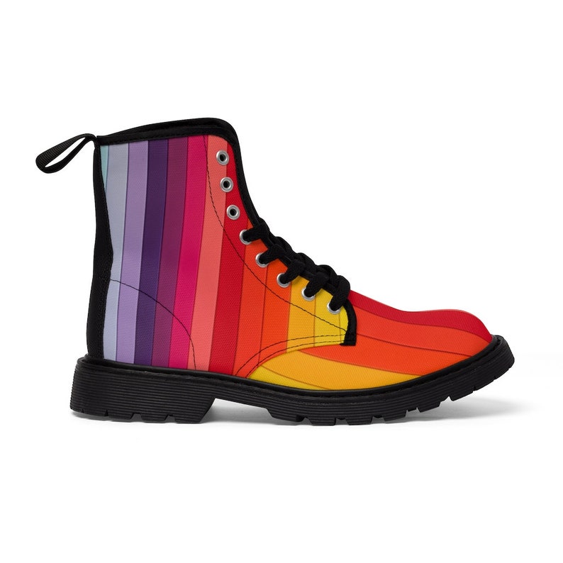 Pastel Rainbow Men's Canvas Boots