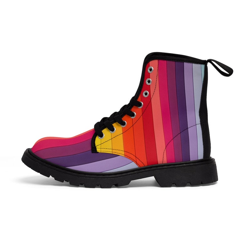 Pastel Rainbow Men's Canvas Boots