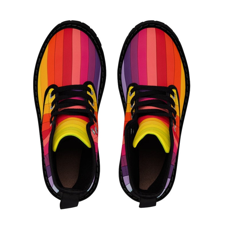 Pastel Rainbow Men's Canvas Boots