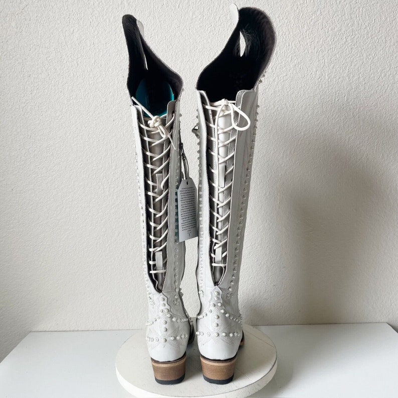 Lane LEXINGTON Western Bridal Boots Size 8.5 Over the Knee
