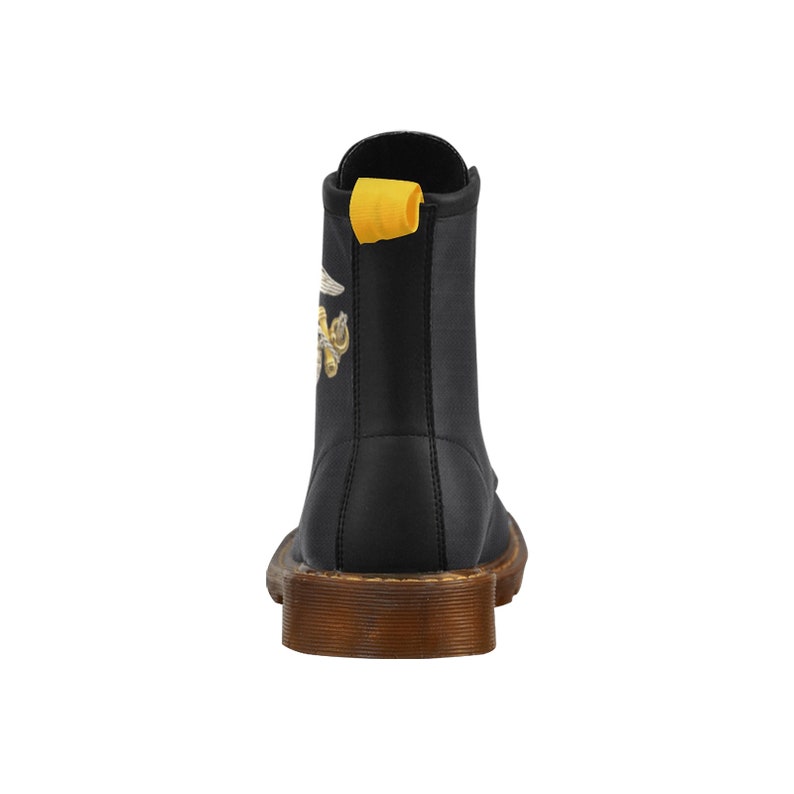 Men's High Grade Synthetic Black Leather With Gold Globe &
