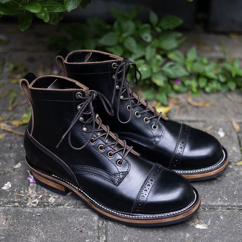 Boots Mid-top Wear-resistant Short Face All Black Men's