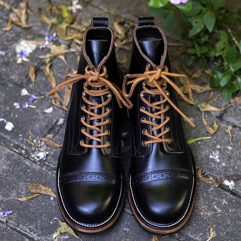 Boots Mid-top Wear-resistant Short Face All Black Men's